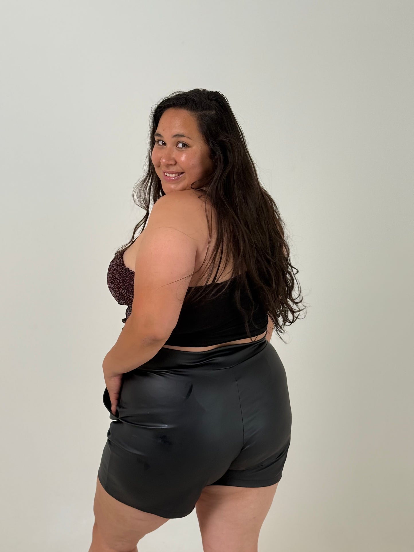 Top Brilloso Plus Size – Rojo