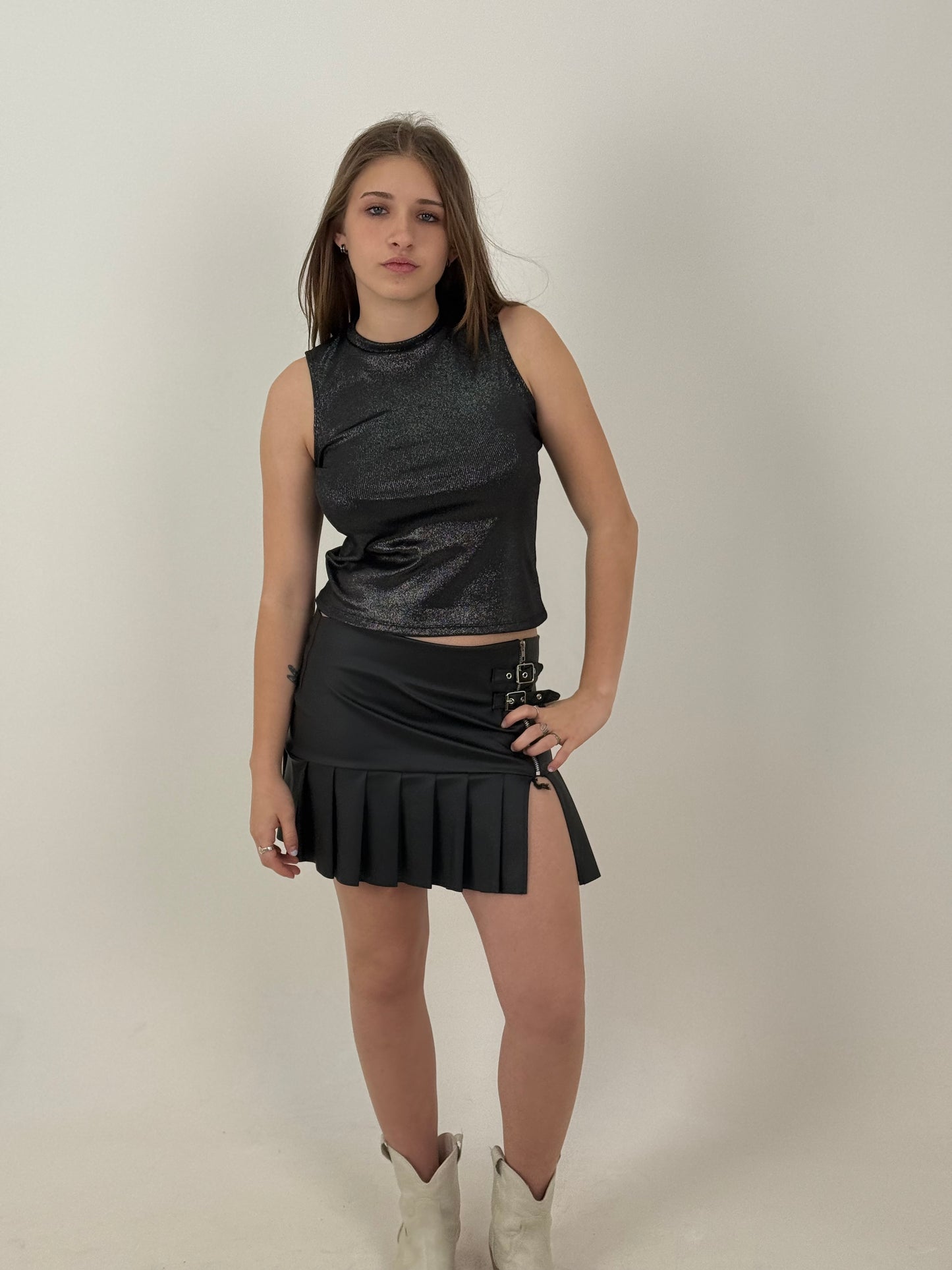 Pollera Tableada Black