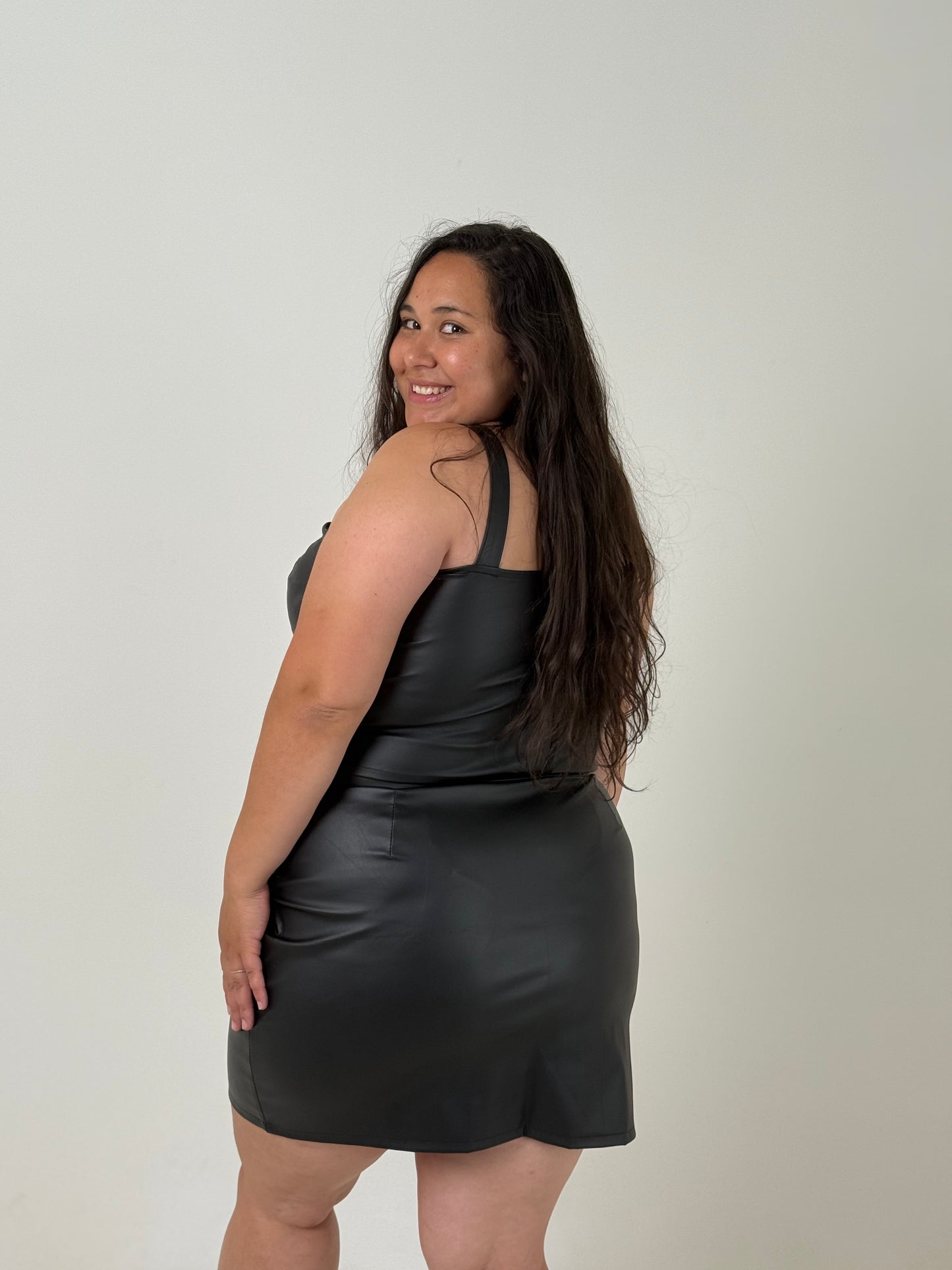 Pollera Engomada con Botones Plus Size