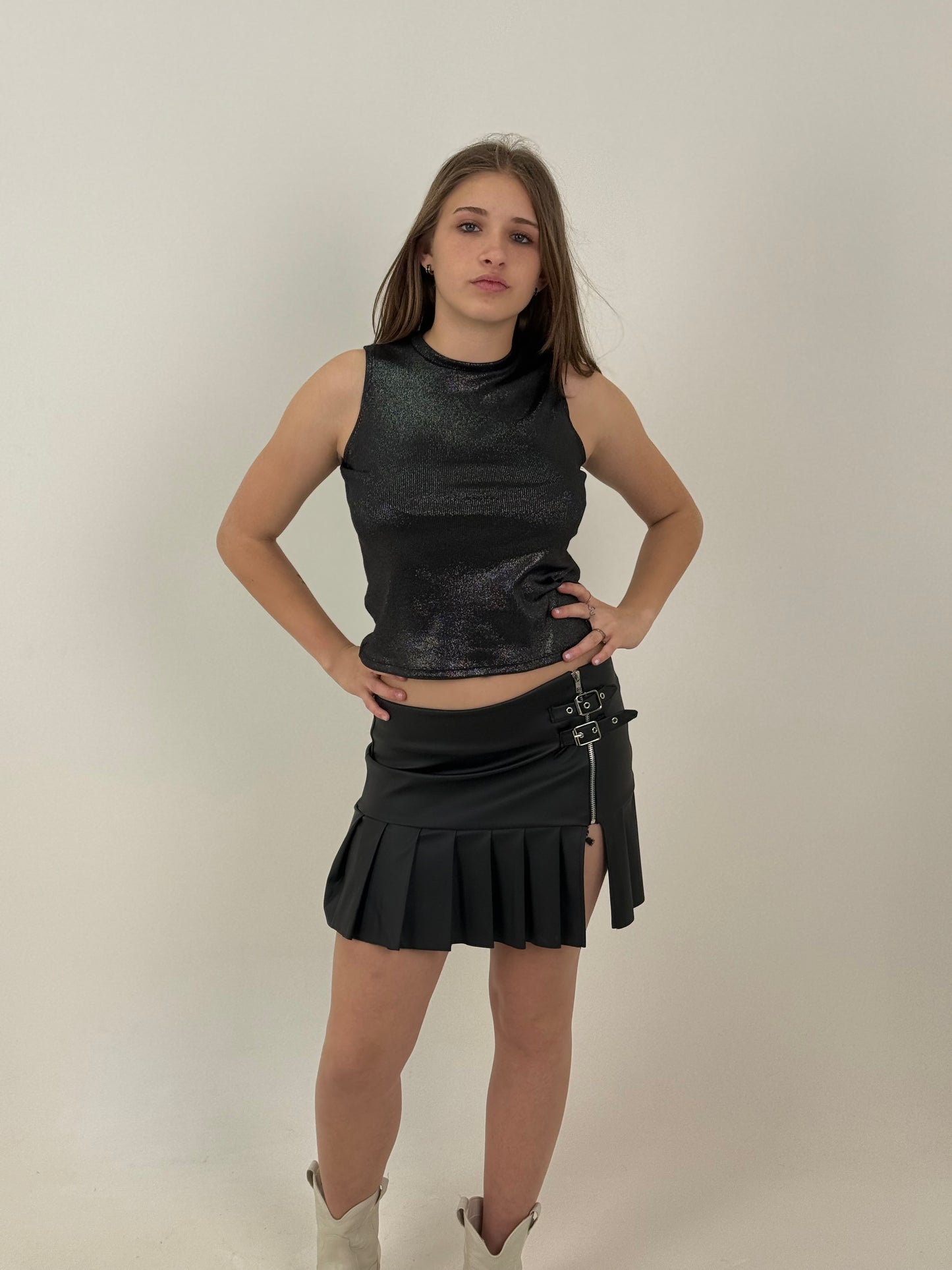 Pollera Tableada Black