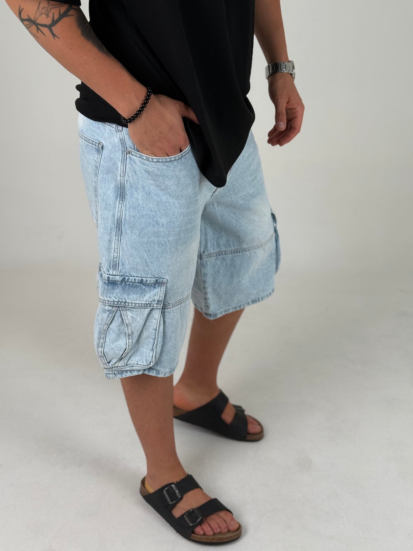 Bermuda Cargo Oversize Celeste