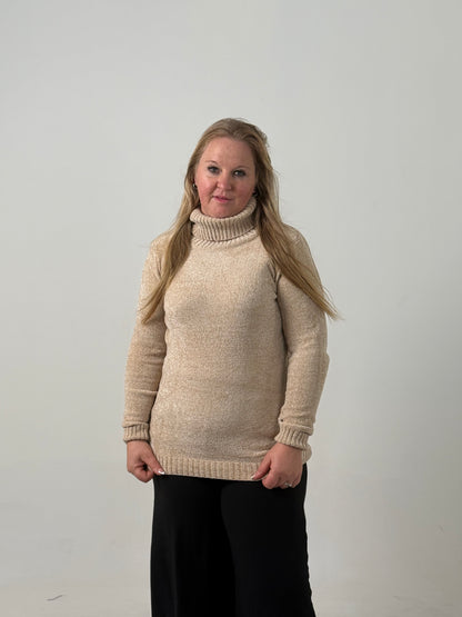 Sweater Tejido Cuello Polera Crudo – Abrigado y Clásico