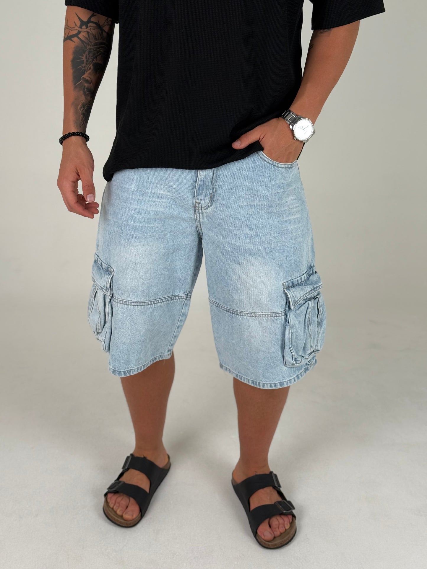 Bermuda Cargo Oversize Celeste