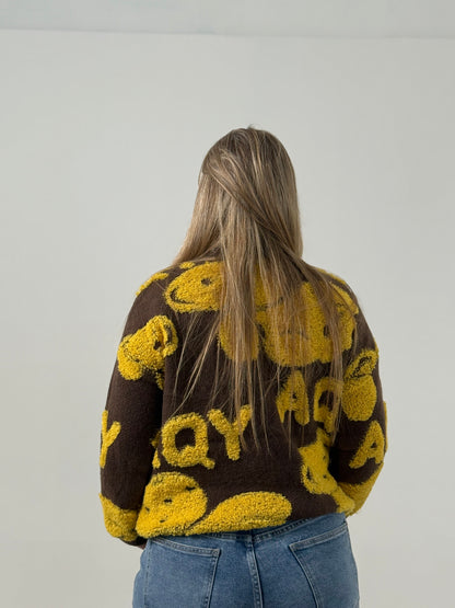 Sweater Tejido Estampado en Relieve – Súper Original y Moderno
