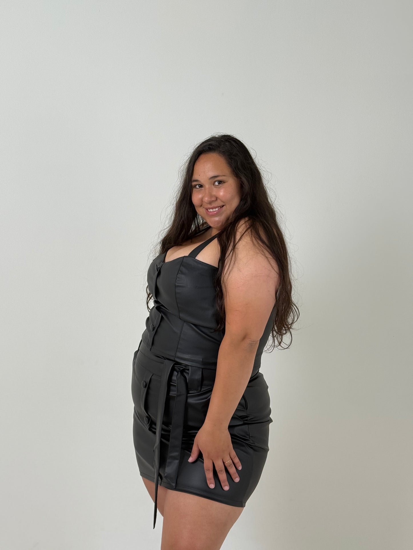 Pollera Engomada con Botones Plus Size