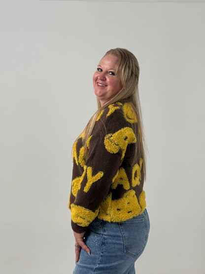 Sweater Tejido Estampado en Relieve – Súper Original y Moderno