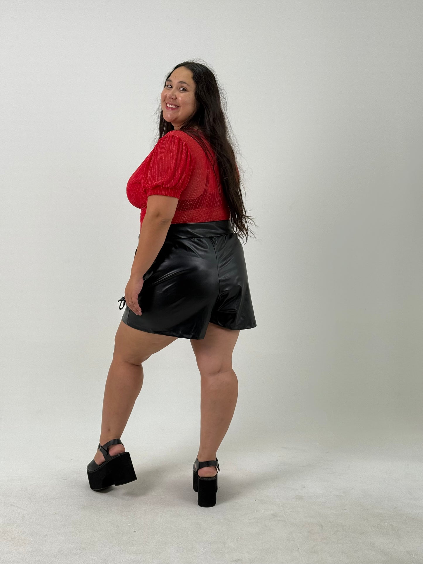 Body Plus Size Manga Corta – Rojo