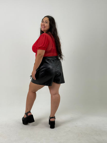 Body Plus Size Manga Corta – Rojo