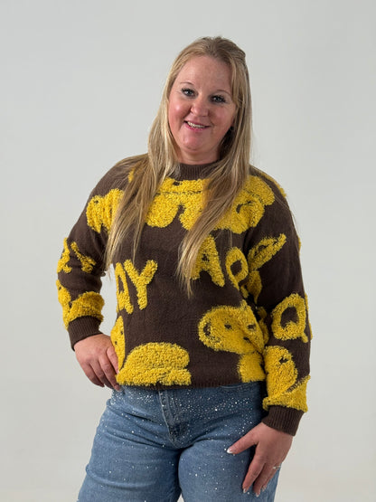 Sweater Tejido Estampado en Relieve – Súper Original y Moderno