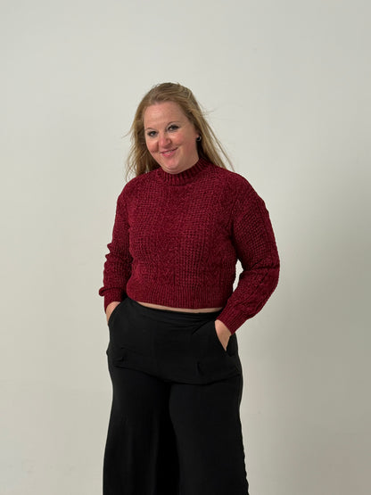Sweater Tejido Cuello Alto en Tono Bordo – Elegante y Súper Abrigado