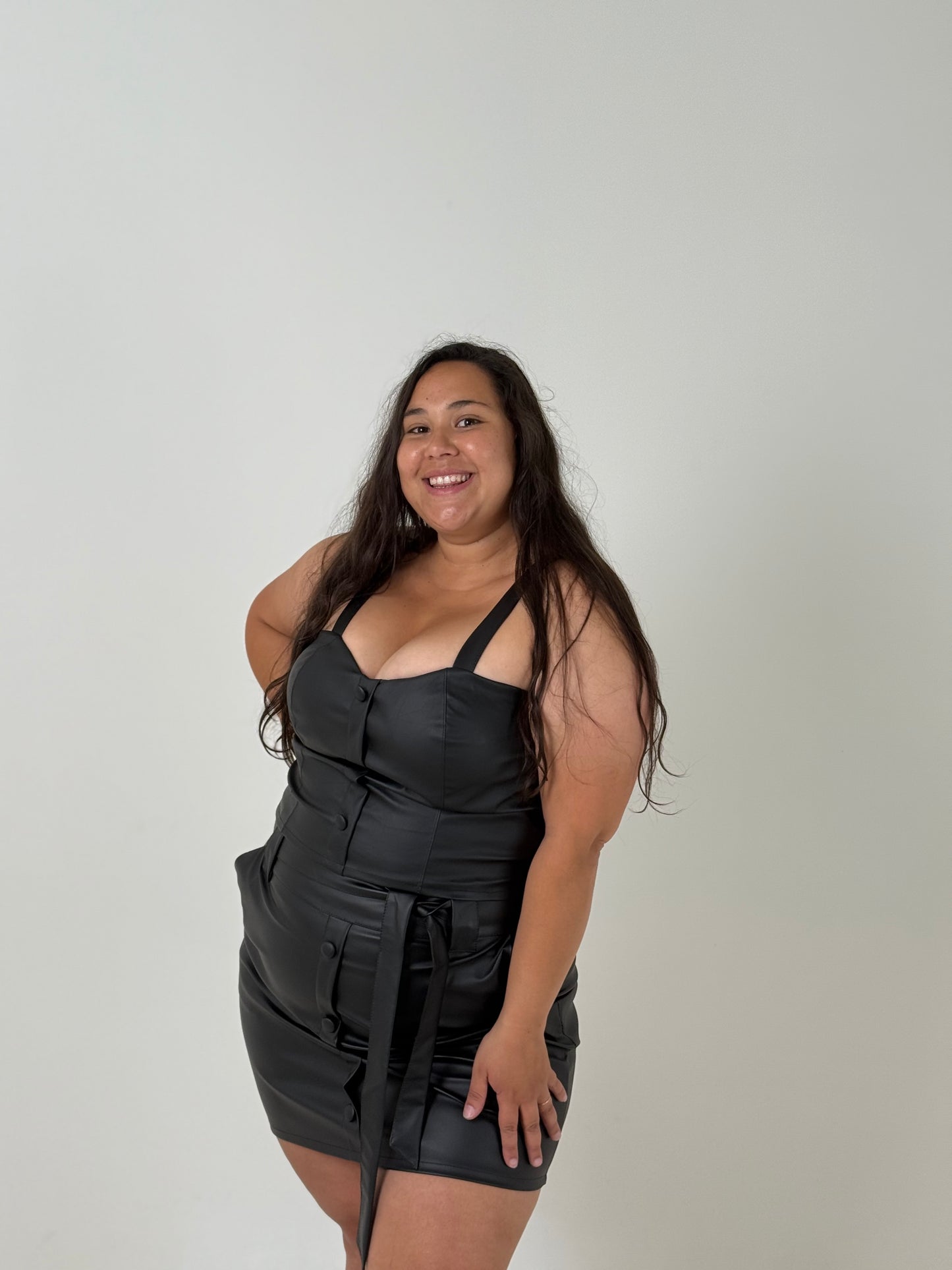 Pollera Engomada con Botones Plus Size