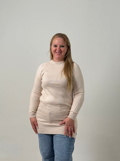 Sweater Largo Tejido Crudo  – Básico, Abrigado y Súper Combinable