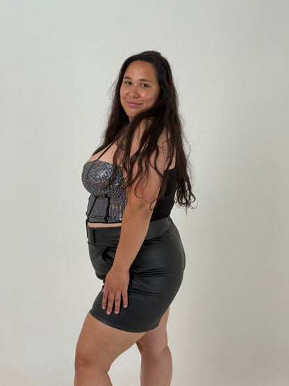 Top Brilloso Plus Size – Plateado