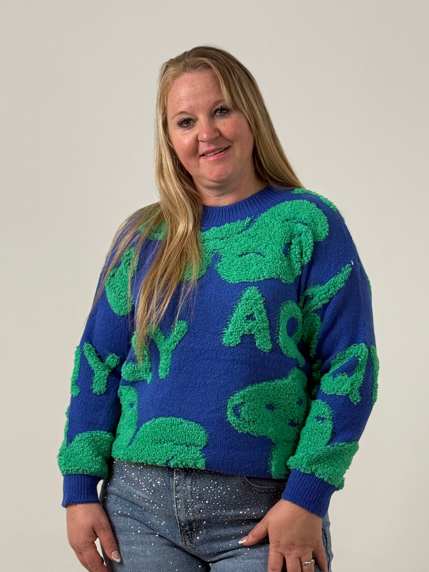 Sweater Tejido Estampado en Relieve – Súper Original y Moderno