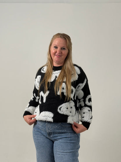 Sweater Tejido Estampado en Relieve – Súper Original y Moderno