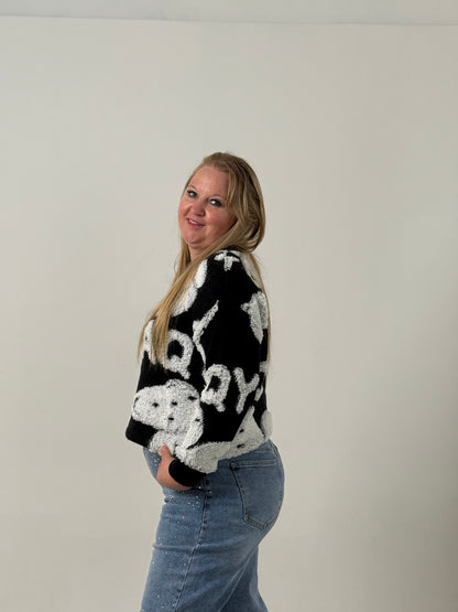 Sweater Tejido Estampado en Relieve – Súper Original y Moderno
