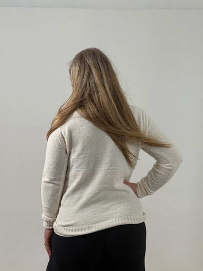 Sweater Tejido Cuello Polera Crudo – Abrigado y Clásico