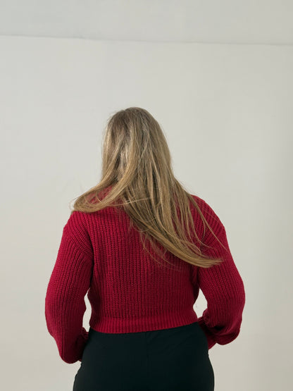 Cardigan Crop Tejido con Botones – Moderno y Súper Canchero