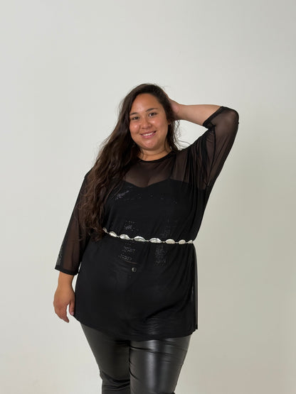 Blusa Translúcida – Negra