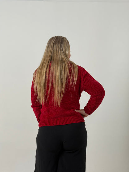 Buzo Tejido con Capucha Rojo – Abrigado y Súper Cómodo